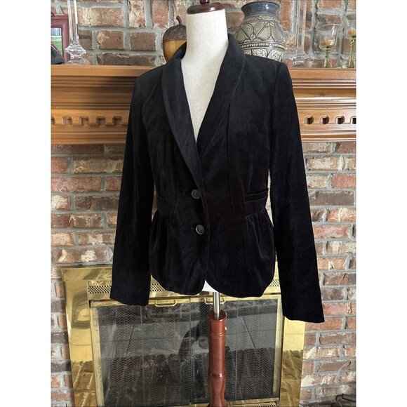 Jcrew Black Velvet Blazer Size 10 - Picture 2 of 7